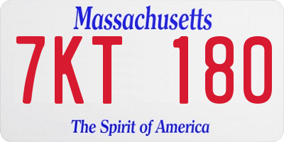 MA license plate 7KT180