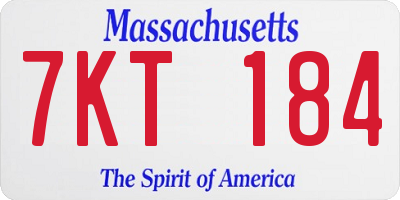MA license plate 7KT184