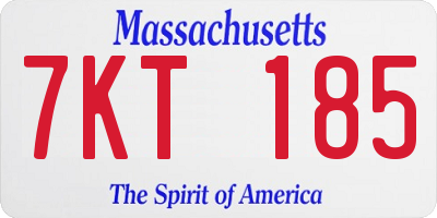 MA license plate 7KT185