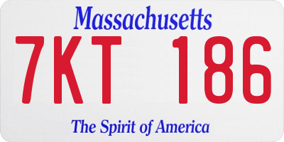 MA license plate 7KT186
