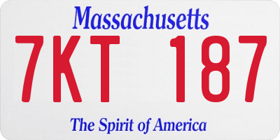 MA license plate 7KT187