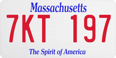 MA license plate 7KT197