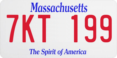 MA license plate 7KT199