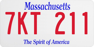 MA license plate 7KT211