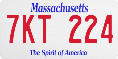 MA license plate 7KT224