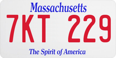 MA license plate 7KT229