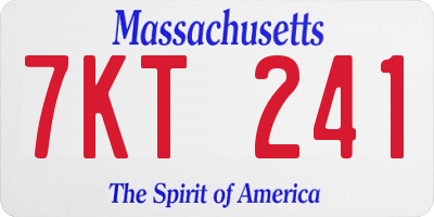 MA license plate 7KT241