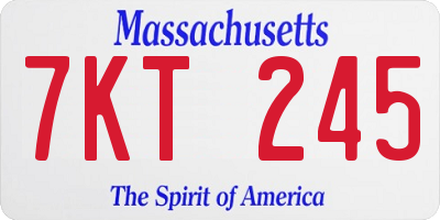 MA license plate 7KT245
