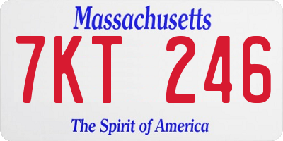 MA license plate 7KT246