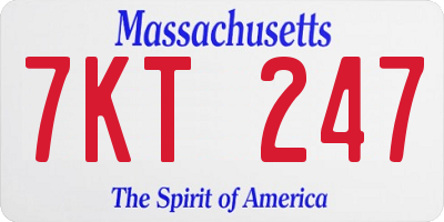 MA license plate 7KT247