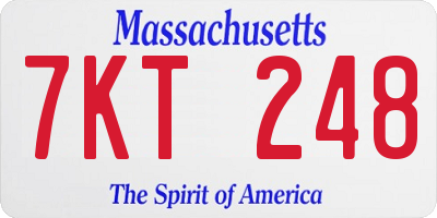 MA license plate 7KT248