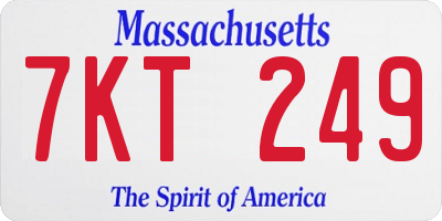 MA license plate 7KT249