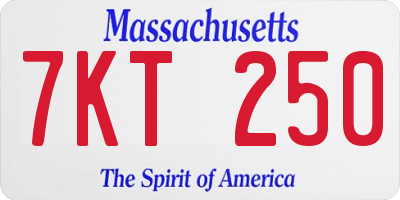 MA license plate 7KT250