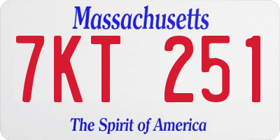 MA license plate 7KT251