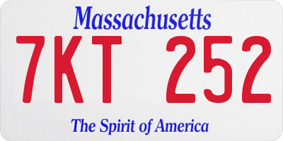 MA license plate 7KT252