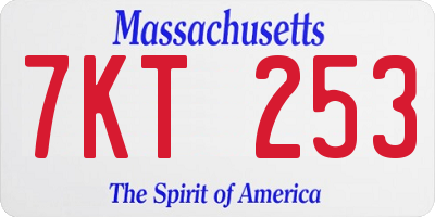 MA license plate 7KT253