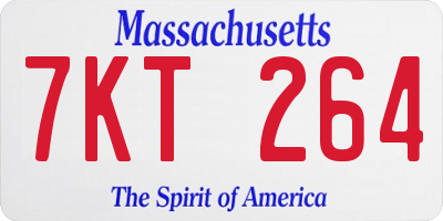 MA license plate 7KT264