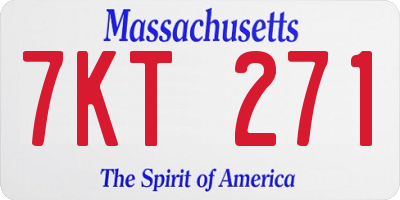 MA license plate 7KT271