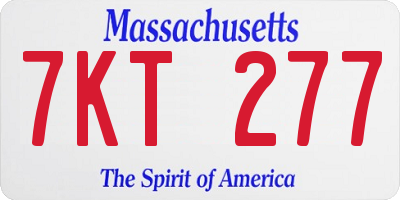 MA license plate 7KT277