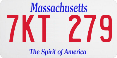 MA license plate 7KT279