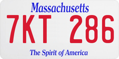 MA license plate 7KT286