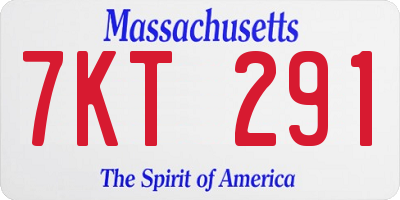 MA license plate 7KT291