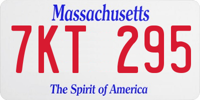 MA license plate 7KT295