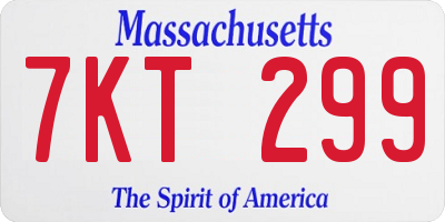 MA license plate 7KT299
