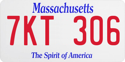 MA license plate 7KT306