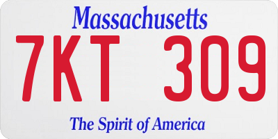 MA license plate 7KT309