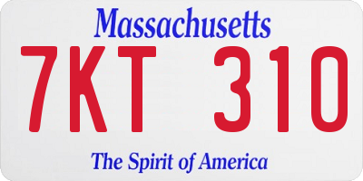 MA license plate 7KT310