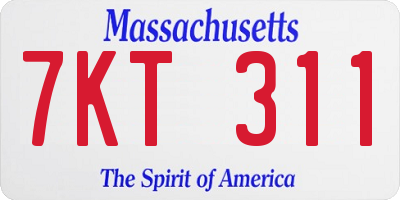 MA license plate 7KT311