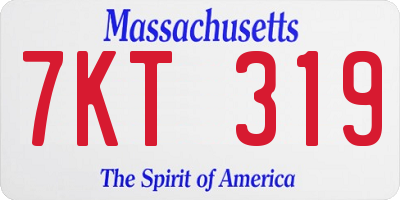 MA license plate 7KT319