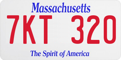 MA license plate 7KT320