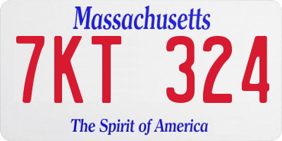 MA license plate 7KT324