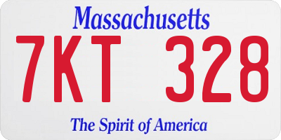 MA license plate 7KT328