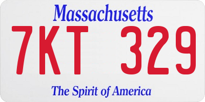 MA license plate 7KT329