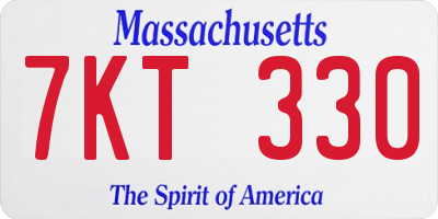 MA license plate 7KT330
