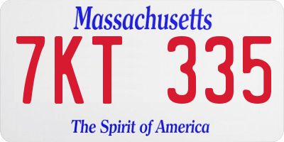 MA license plate 7KT335