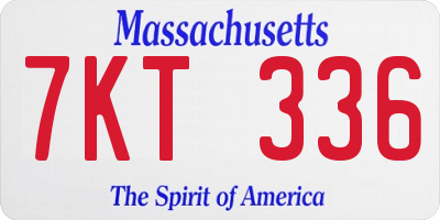 MA license plate 7KT336