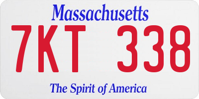 MA license plate 7KT338