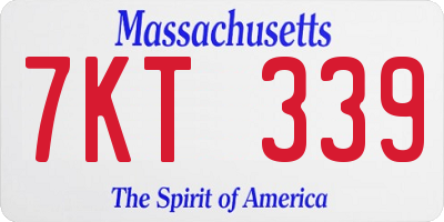 MA license plate 7KT339