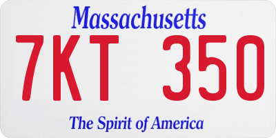 MA license plate 7KT350