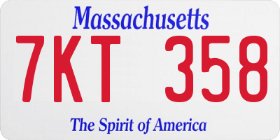 MA license plate 7KT358