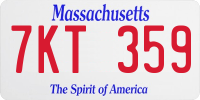 MA license plate 7KT359