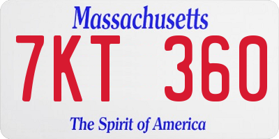 MA license plate 7KT360