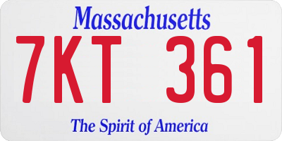 MA license plate 7KT361