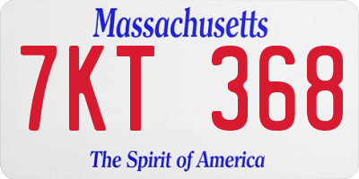 MA license plate 7KT368