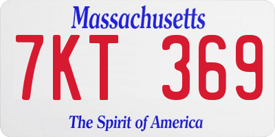 MA license plate 7KT369