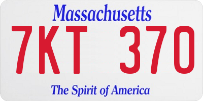 MA license plate 7KT370